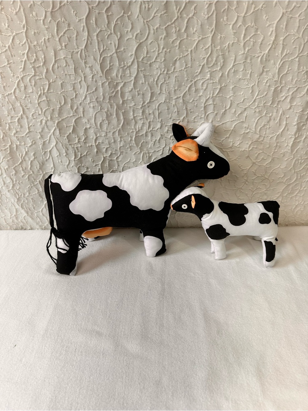 Black & White Cow Plush Set - Home Accent
